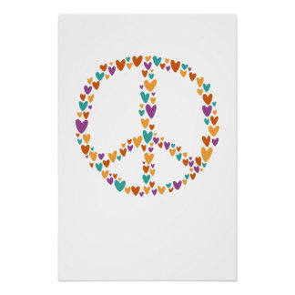 Heart Peace Sign Perfect Poster