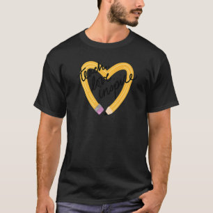 Heart Pencil Teach Love Inspire Teacher Terug naar T-shirt