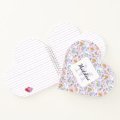 Heart Personalized Tea Cats Bookish Pastel Girly Notitieboek (Binnen)