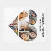 Heart Photo Collage 7 Afbeelding gepersonaliseerd Fleece Deken (Voorkant (Horizontaal))