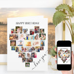 Heart Photo Collage Love Script Birthday Card<br><div class="desc">Say Happy Birthday with a love heart photo collage card. The Photemplate is set up for you to add your pictures, working in rows from top to bottom. The photo collage holds 29 photos which are displayed in a mix of portrait, landscape and square / instagram formats. "love you" est...</div>