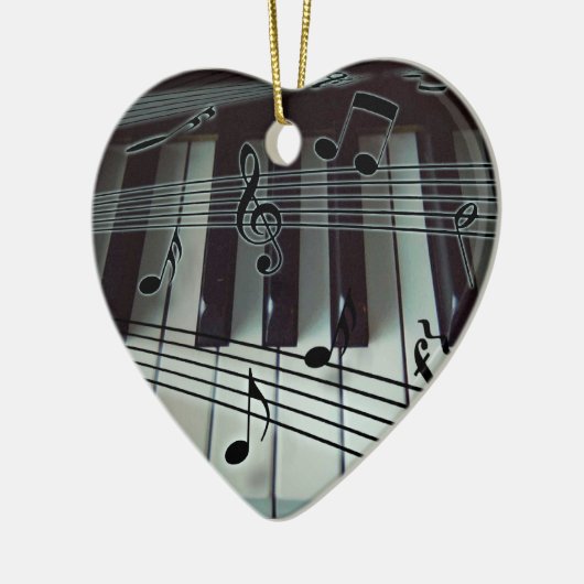 Heart Piano Keyboard Ornament (Links)