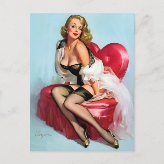 Heart Pin Up Briefkaart (Voorkant)