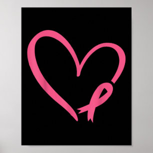 Heart Pink Ribbon Borstkanker Awareness Month WO Poster