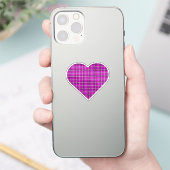 Heart Plaid Pink Purple Black Sticker (Telefoon)