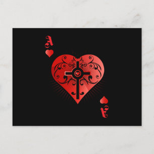 Heart Poker Ace Casino Briefkaart