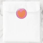 Heart- Polka-punten ticker Ronde Sticker (Tas)