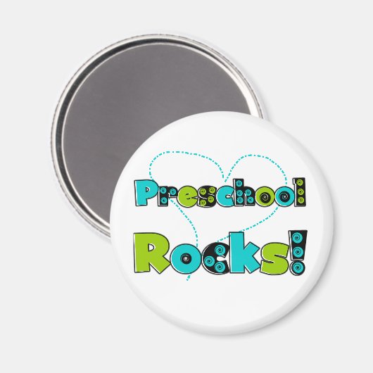 Heart Preschool Rocks Magneet (Voorkant / Achterkant)