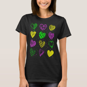 Heart Print Mardi Gras Cute Mardi Gras Party T-shirt
