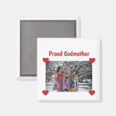 Heart Proud Godmoeder Love Personalize Photo Make Magneet (Voorkant / Achterkant)