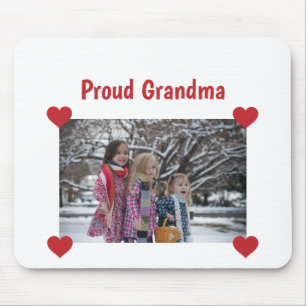 Heart Proud Grandma Love Personalize Foto Make Muismat