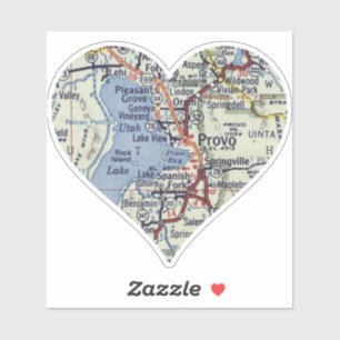 Heart Provo Utah  Map Sticker