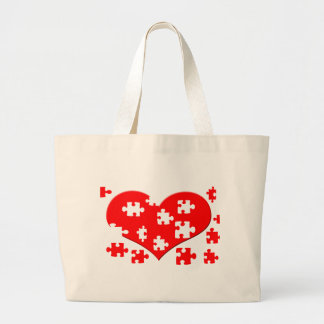 Heart Puzzle Bag Grote Tote Bag