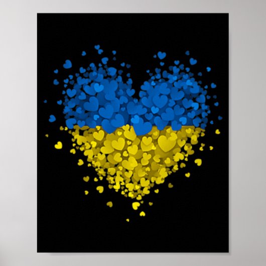 Heart Puzzle Ukraine houdt van Oekraïense vlag S Poster (Voorkant)