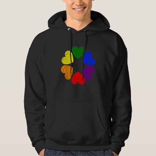 Heart Rainbow Flag LGBT Gay Pride Month Support LG Hoodie (Voorkant)