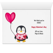 Heart Rainbow Penguin Kinder Valentijn (Binenzijde Horizontaal (Onderkant))