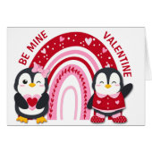Heart Rainbow Penguin Kinder Valentijn (Voorkant Horizontaal)