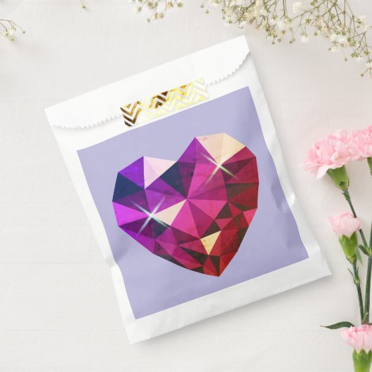 Heart Red and Purple Gemstone  Bedankzakje (Gezegeld)