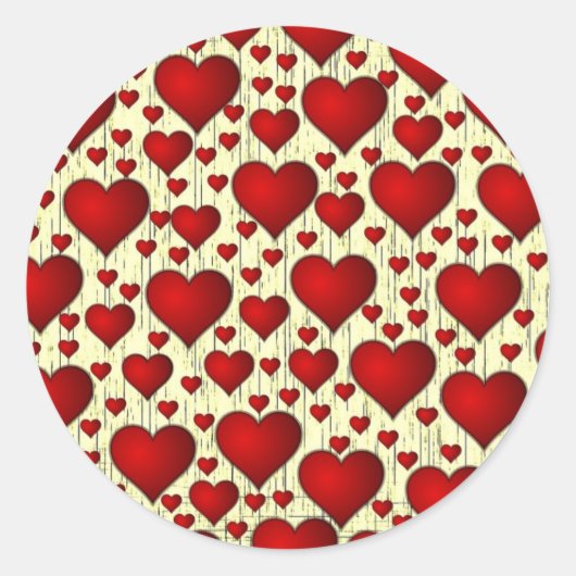 Heart Red Valentijn Ronde Sticker (Voorkant)
