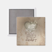 Heart Religieuze Aanmoediging, Grunge Magneet (Voorkant / Achterkant)