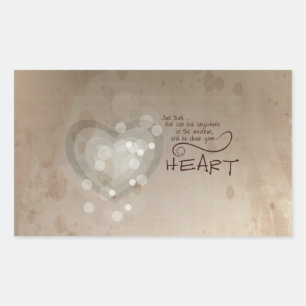 Heart Religious Enmoegement, Grunge Rechthoekige Sticker