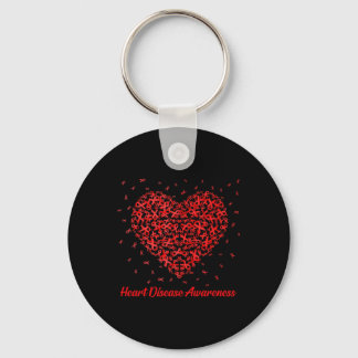 Heart Ribbon Heart Disease Awareness Gifts Sleutelhanger