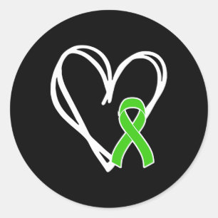 Heart Ribbon Ondersteuning Mental Health Awareness Ronde Sticker