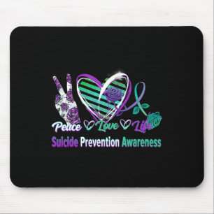 Heart Ribbon Roos Peace Love Mental Health Suicide Muismat
