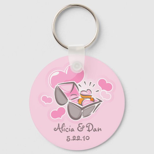 Heart Ring Custom Keepslag Sleutelhanger (Voorkant)