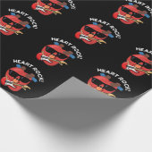 Heart Rock Grappige Muziek Pun Dark BG Cadeaupapier (Hoek)