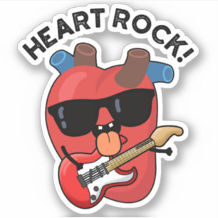 Heart Rock Grappige muziek woordspeling Sticker