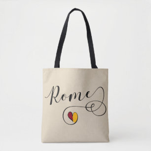 Heart Rome Flag Grocery Bag, Italiaans Draagtas