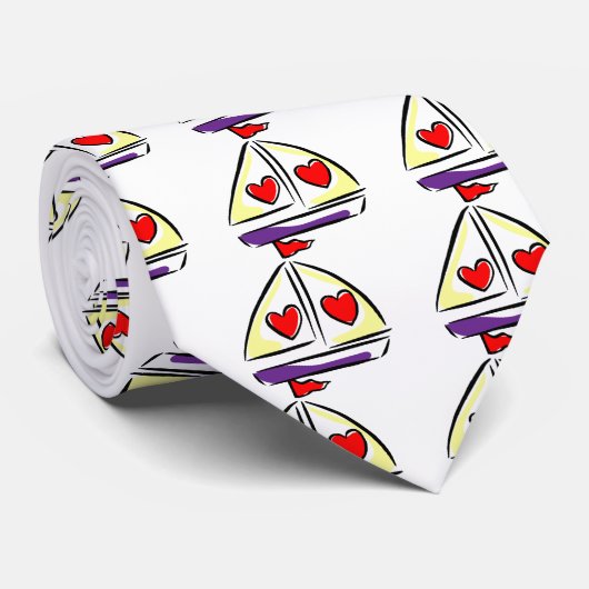 Heart Sailboot Stropdas (Opgerold)