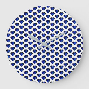 Heart Sapphire Blue Large Clock Grote Klok