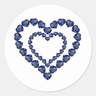 Heart Sapphire Gemstone Ronde Sticker
