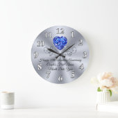 Heart Sapphire Happy 45th Wedding Jubileum Gift Grote Klok (Huis)