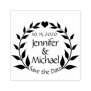 Heart Save the Date Stamp Rubberstempel