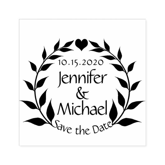 Heart Save the Date Stamp Rubberstempel (Afrduk)