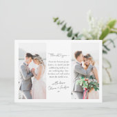 Heart Script Fotobruiloft Bedankkaart (Staand voorkant)
