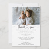 Heart Script Geboorteaankondiging Bedankt Card (Achterkant)