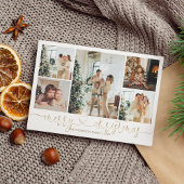 Heart Script Gold Kerst 5 Foto Feestdagenkaart