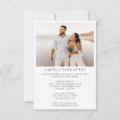 Heart Script Just Married Aankondiging Uitnodigen (Achterkant)