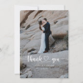 Heart Script Trouwfoto Dank u kaart (Voorkant)