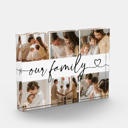 Heart Script Typography Elegant Our Family Fotoblokken (Links)
