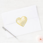 Heart Scroll Bleek Geel Wit Hart Sticker (Envelop)
