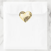 Heart Scroll Bleek Yellow w Black Hart Sticker (Tas)
