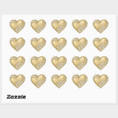 Heart Scroll Gold w White Hart Sticker (Vel)