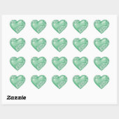 Heart Scroll Jade Green w White Hart Sticker (Vel)