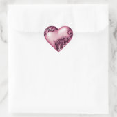 Heart Scroll kasjmier Roos/zwart Hart Sticker (Tas)