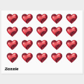 Heart Scroll Red w Black Hart Sticker (Vel)